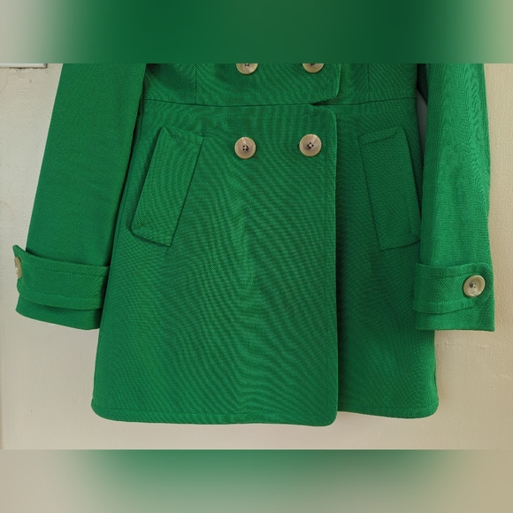 Banana Republic Kelly Green, Cotton Peacoat/Trenchcoat/Coat (SIZE XS) - Picture 4 of 16